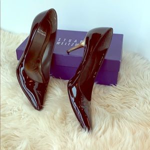 SW black parent pumps with contesting heel 9.5